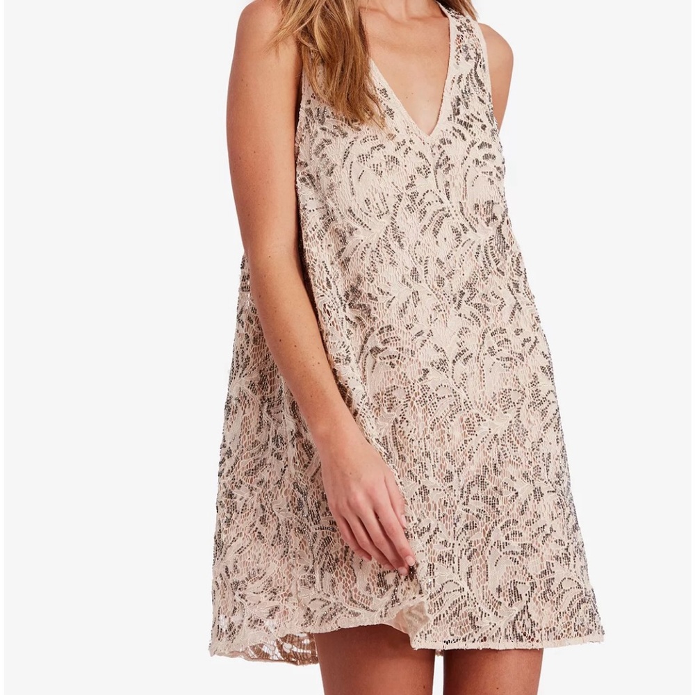 Free People Beaded Lace Mini Dress Size S